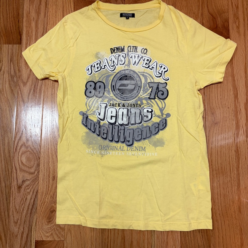 Jack & Jones Bright Yellow Graphic T-Shirt